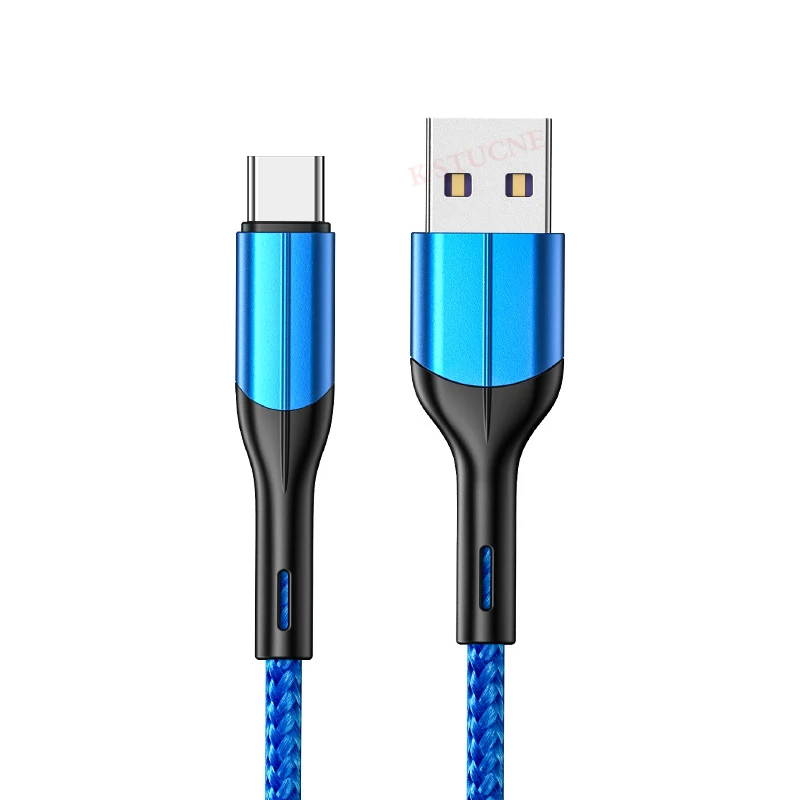 Кабель KSTUCNE 3,0 usb type C, 3 А, быстрая зарядка для Xiaom Redmi Note 7, кабель type-C для быстрой зарядки samsung S9 S10 S8 Plus, USB C - Цвет: Синий