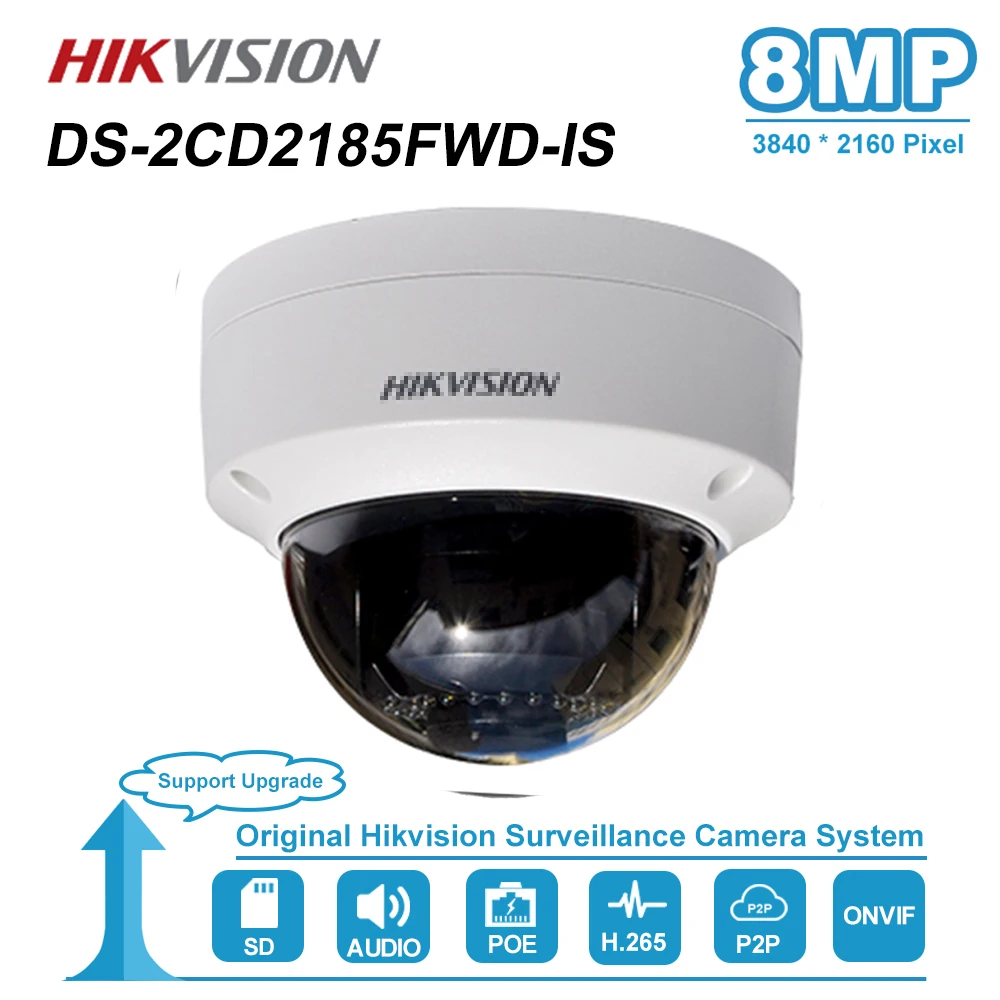 Hikvision 8MP купольная ip камера PoE наружная Влагонепроницаемая IP67 CCTV видеонаблюдения