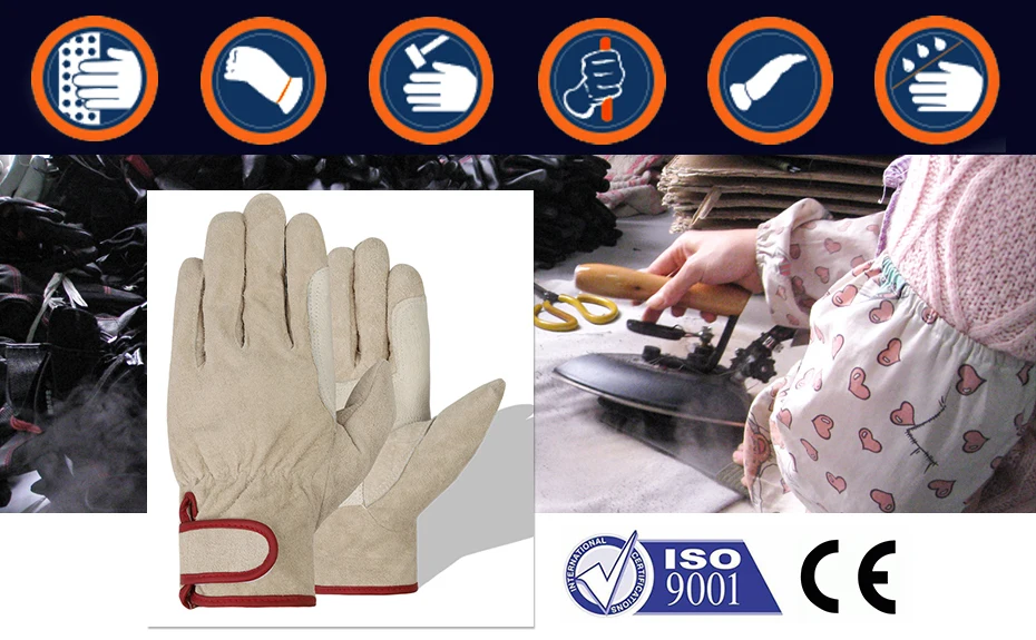 QIANGLEAF абсолютно новые нейтральные рабочие защитные перчатки из свиной кожи красные перчатки для садоводства и домашнего использования Горячая Распродажа 527RM