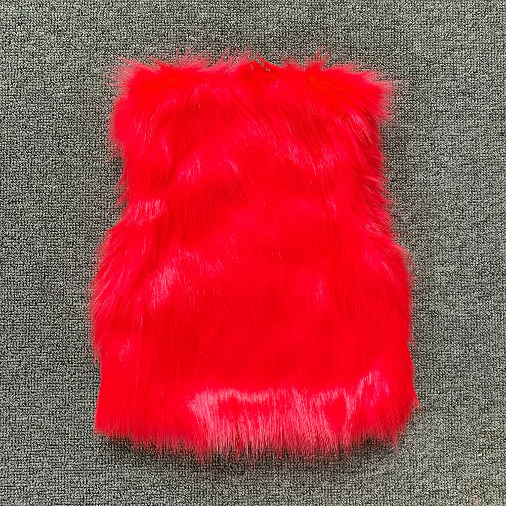 winter Baby Girl And Boy Plush Keep Warm Pure Color Loose Coat Long Hair Plush Vest newborn clothes kids clothes детская одежда