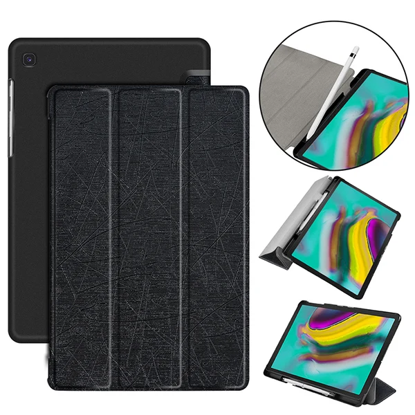 Чехол для планшета для samsung Galaxy Tab S5E SM-T720, тонкий чехол для Galaxy tab S5E 10," с отделением для ручек/держателем - Цвет: SM S5E JGWBC BK