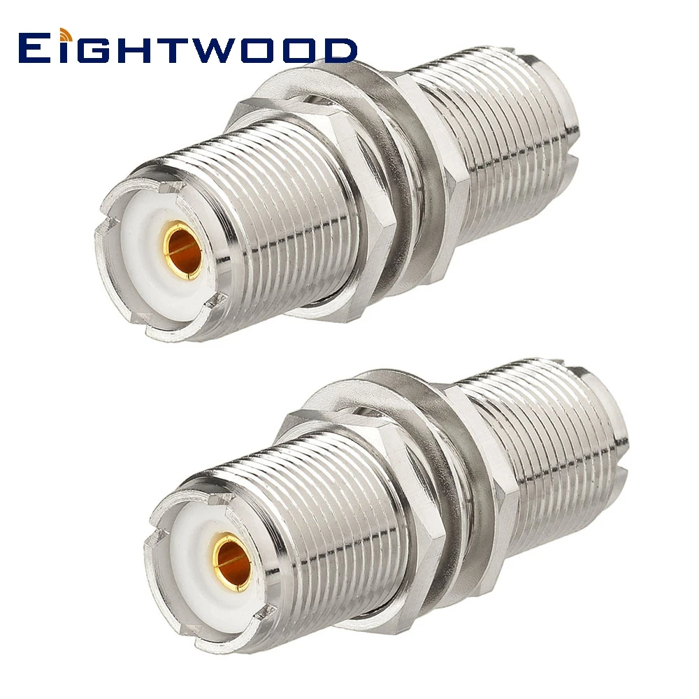 Eightwood 2 шт. UHF SO239 RF коаксиальный адаптер разъем Мама-мама прямой перегородки для