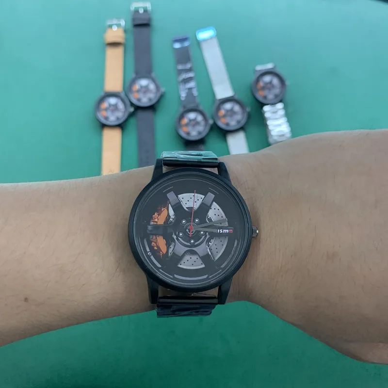Bsl996 Spor Araba Janti Izle Ozel Tasarim Araba Kol Saati Paslanmaz Celik Ozel Baski Jant Hub Saatler Adam Quartz Watches Aliexpress