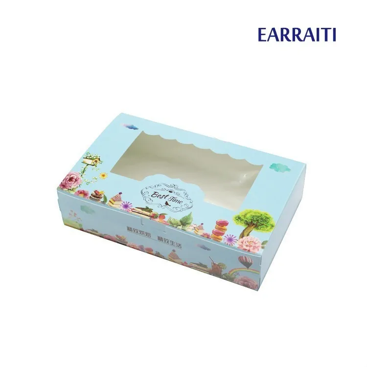 

500PCS Gift Box Packaging Paper Pvc Windows Gift Boxes For Cookies Candy Sweet Wedding Boxes Craft Paper Cardboard Birthday Doll