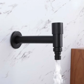 

S/L Faucet Stainless Steel Wall Mounting Cold Water Bar Black Single handle