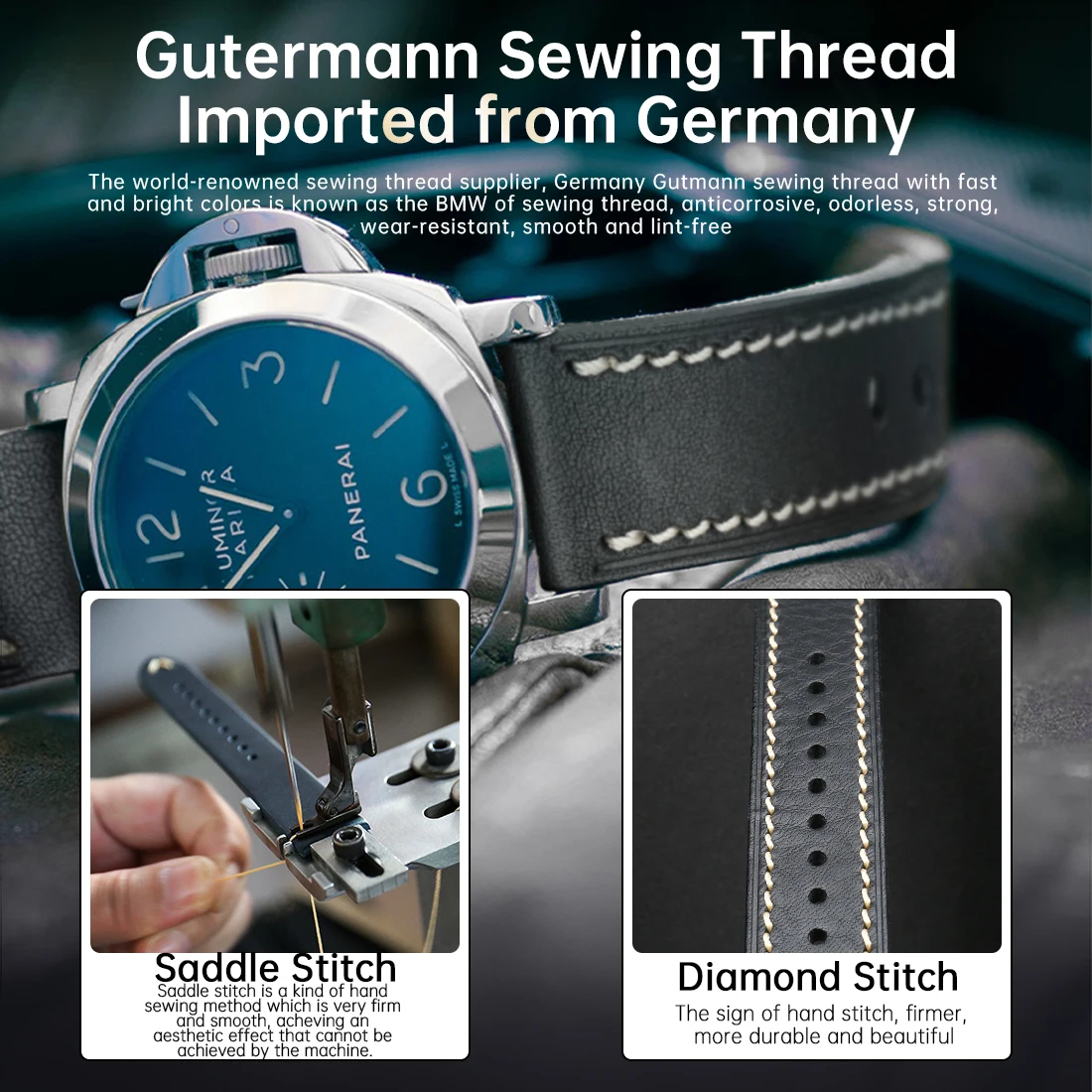 MAIKES Watch Strap - Premium Handmade Genuine Leather Watchbands