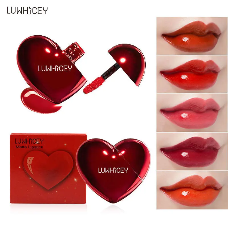 

Heart Lipstick Liquid Lipstick Natural Waterproof Matte Lipstick Heart Easy To Carry Beauty Professional Hydrating Moisturizing