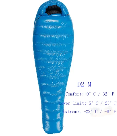 D2-M BLUE AEGISMAX D Серия белый утиный пух мумия кемпинг туризм спальный мешок Сверхлегкий Открытый Нейлоновый спальный мешок - Цвет: D2-M BLUE