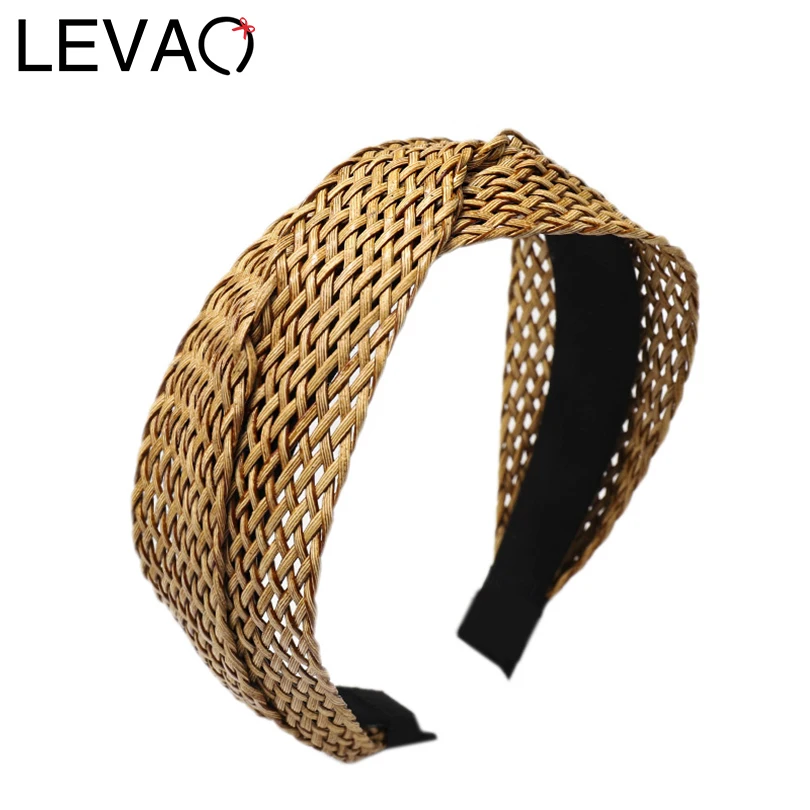 LEVAO, одноцветная, ручная работа, широкий размер, повязка на голову, модная резинка для волос, ободок, тюрбан для женщин и девушек, аксессуары для волос, обруч для волос