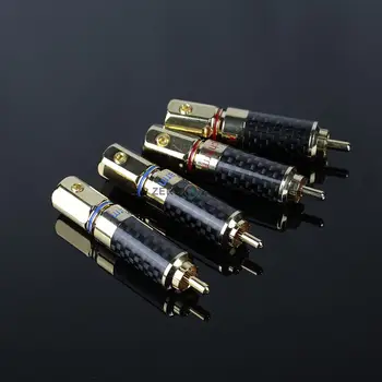 

hifi carbon fiber shell full copper gold-plated carbon fiber lotus plug