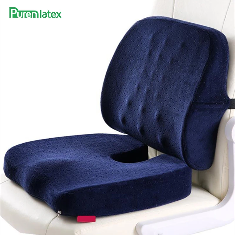 Memory Foam Seat Cushion Orthopedic Pillow Office Chair Cushion Lumbar  Cushions Car Seat Butt Hemorrhoid Coccyx Vertebra Sets - AliExpress