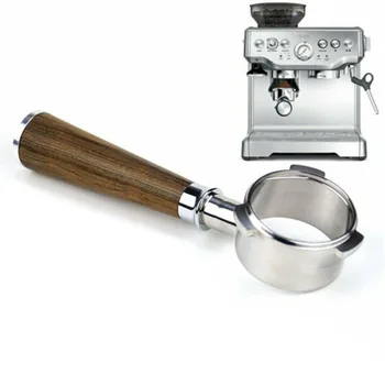 

54mm Coffee Bottomless Portafilter Replacement Wooden handle Equipment