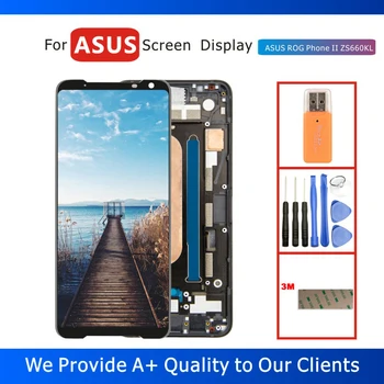 

100% Tested 6.59" LCD Display for Asus ROG Phone II ZS660KL Display with Touch Screen Digitizer Assembly Frame Replacement Parts