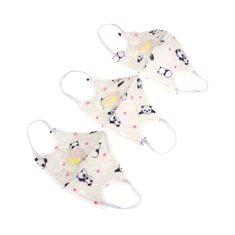 3pcs Cartoon Children PM2.5 Mouth Mask Kids Breath Valve Anti Haze Breathable Mask Anti Dust Mouth-muffle Respirator Face Masks