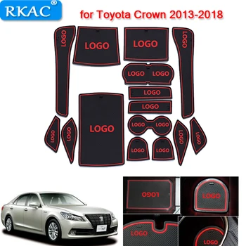 

RKAC Anti-Slip Rubber Gate Slot Mats Cup Mat for Toyota Crown 2013- 2018 S210 210 XIV 14th Gen Accessories Sticker car styling