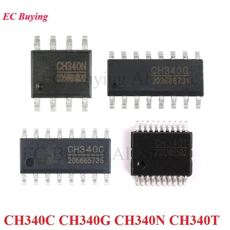 CH340 CH340C CH340G CH340N CH340T Chip IC 5pcs/lot SOP-16 SSOP-20 SOP-8 SMD USB to UART Interface