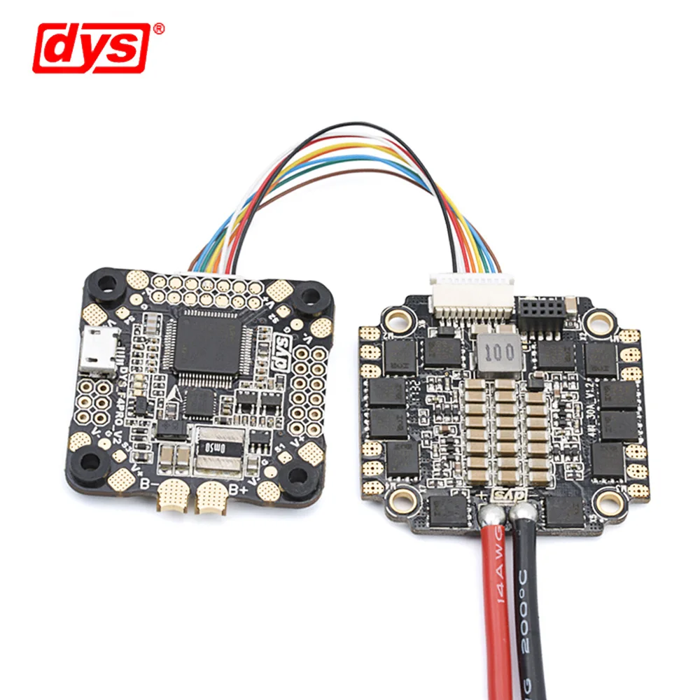 

Hot DYS flight control F4 PRO V2 Betaflight with 5V/3A 9V/1.2A BEC intergrated protection circuit on-board OSD flat cable connec
