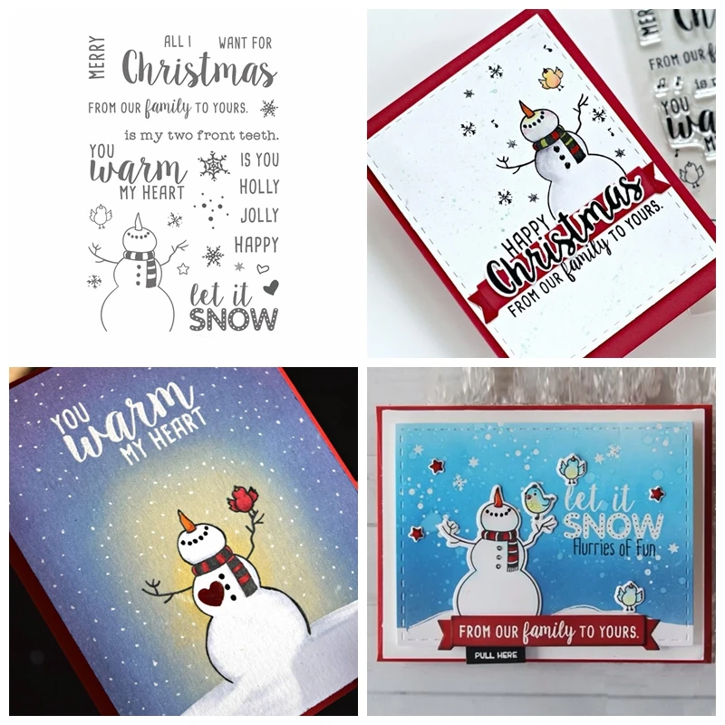 

Happy Snowmen Merry Xmas To You Clear Stamps For DIY Card Making Kids Transparent Silicone Stamp New 2019