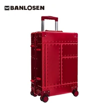 Рама из алюминиевого сплава, чехол для багажа на колесиках для мужчин и женщин, чехол для костюма, вращающиеся колеса, чехол для багажа компьютера(новое поступление, красный, 20 дюймов