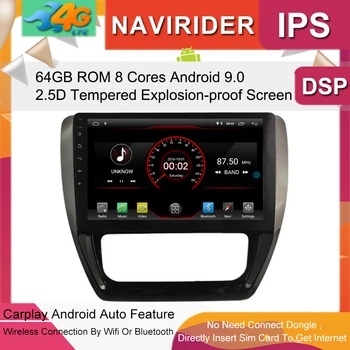 

Car Multimedia Player 10.2inch IPS Screen Monitor GPS tape recorder Bluetooth Android 9.0 For SAGITAR JETA 2012-14 AT Auto Audio