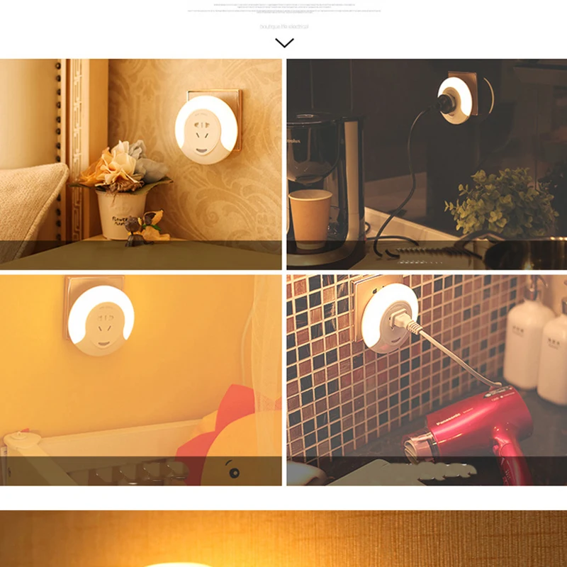 LED night light plug-in light control creative novelty night light USB charger bedside light night light
