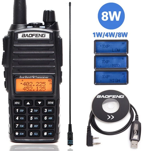 Picture 3 Baofeng UV-82 Plus 8 Вт Высокая мощность Двухдиапазонная рация VHF/UHF 10 км длинный диапазон UV82 двухстороннее Ham CB Любительское портативное радио - Цвет: Picture 3