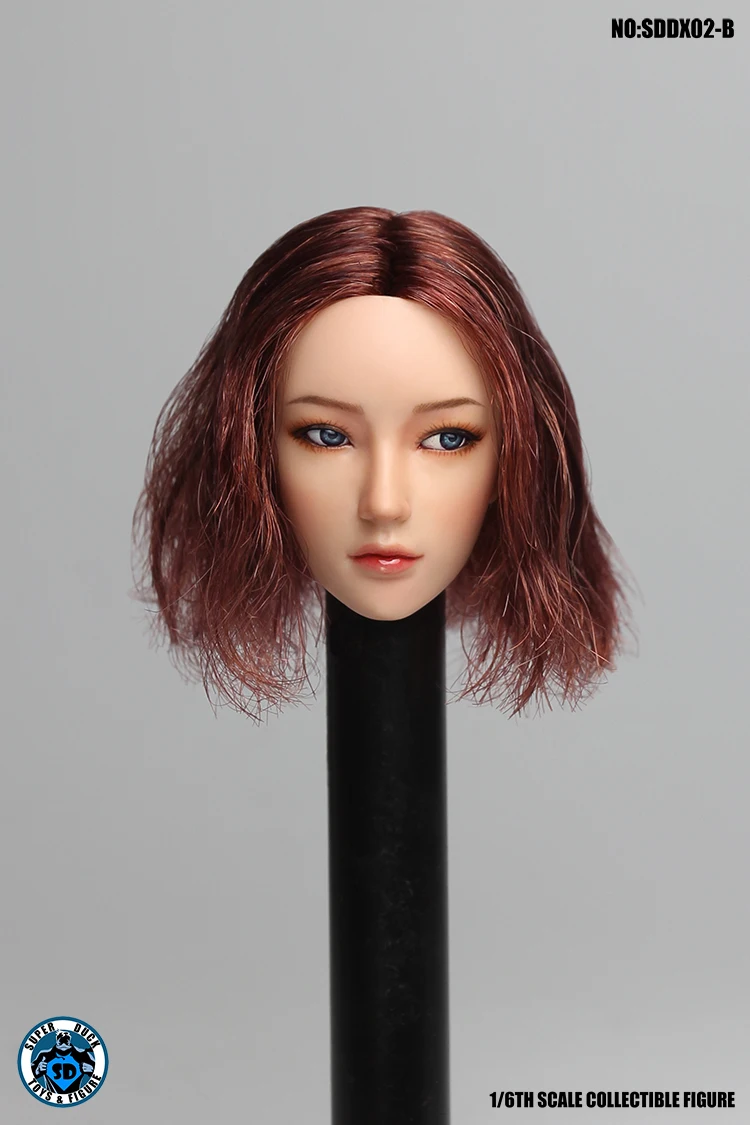 Stock SUPER DUCK 1/6 SDDX02 Sexy Asian Beauty Girl Head Scuplt Moveable Eyes Version for 12inch Phicen Tbl Jiaoudoll pale body