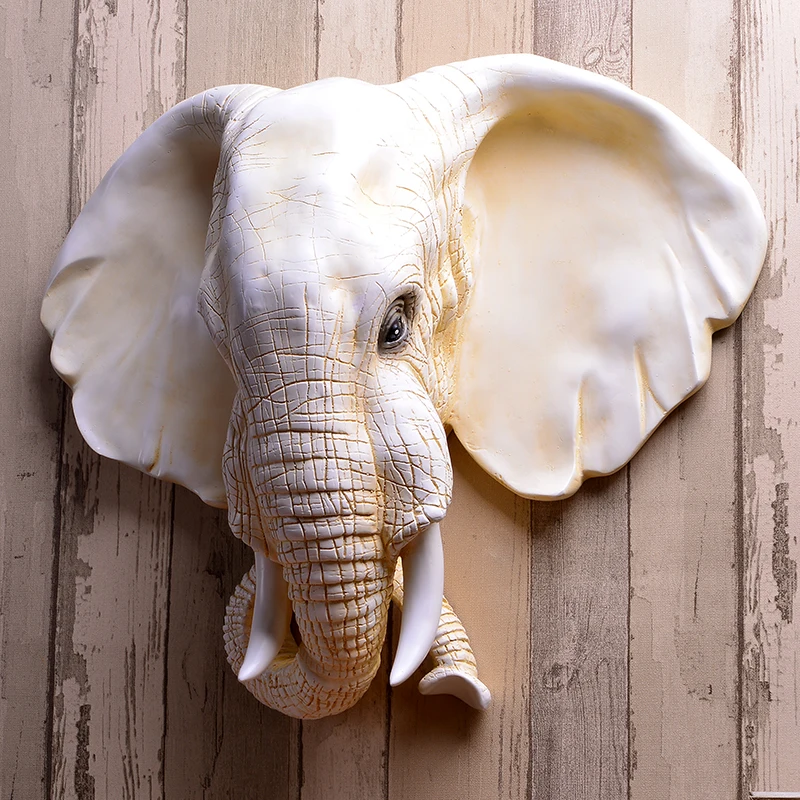 Blonche Современная африканская голова слона украшения стены креативные настенные ремесла гостиная ресторан спальня коридор домашний декор