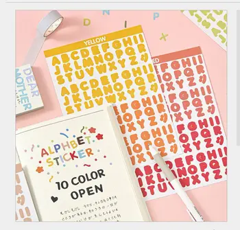

2 sheets/style rainbow color letters numbers decoration sticker DIY planner scrapbooking index lable kid gift stickers