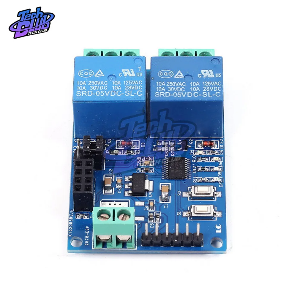 Релейный модуль постоянного тока 5 в 2 канала ESP8266 ESP 01 ESP01 WIFI Беспроводная плата