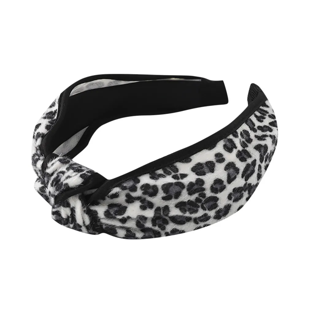 Женская повязка на голову с леопардовым принтом, простая повязка на голову из конского волоса с широкими краями, аксессуары для волос, головные уборы D9