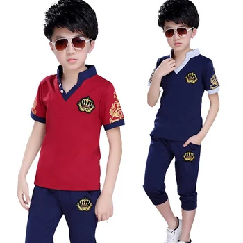 

Boys Clothes Kids Fashion Set Summer Toddler Boy Clothes T-shirt + Pants Childrens Clothing 5 6 7 8 9 10 11 12 Years