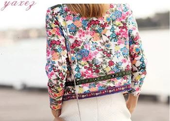 

2019 Women's Explosion Models Print Slim Short Feminino Long Sleeve O-Neck Cardigan Fashion Casual Women Bomber Jacket Coat