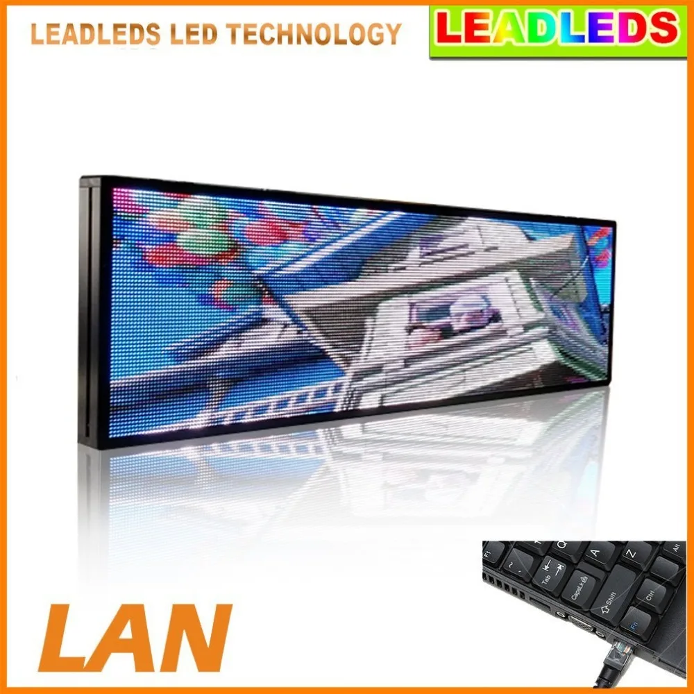 

RGB Full Color Indoor LED Sign Support Moving Scrolling Text Programmable Image Video Display Board 30''X11''