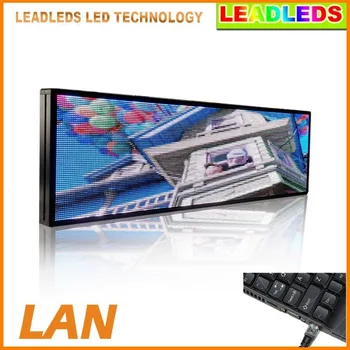 

RGB Full Color Indoor LED Sign Support Moving Scrolling Text Programmable Image Video Display Board 30''X11''