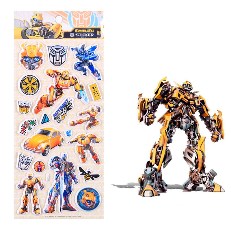 3D стикер Autobots Optimus Prime/Bumblebee 2 шт набор трехмерная Наклейка DIY сцена аксессуары на заказ крутая