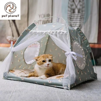 

Sweet Princess Cat Bed Foldable Cats Tent Dog House Bed Kitten Dog Basket Beds Cute Cat Houses Home Cushion Pet Kennel Products