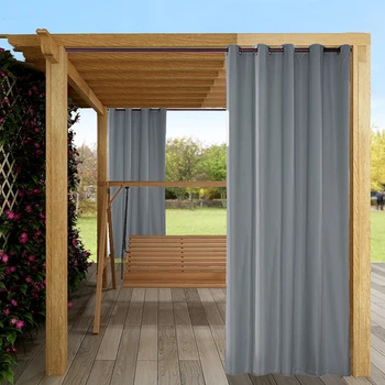 

3 Colors Outdoor Curtain Drape Blackout Light Blocking Waterproof Fade Resistant with Grommet Rust-Proof for Porch Beach Patio