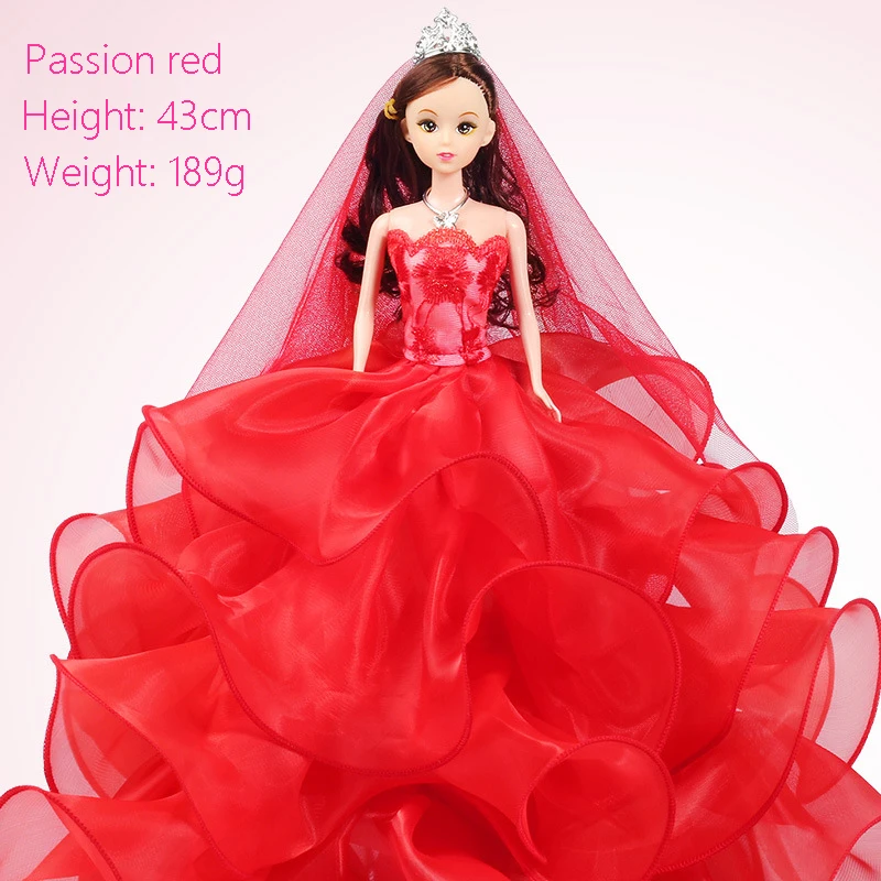 Кукла Мода Dressup куклы набор Подарочная коробка игрушка Мода Принцесса bjd куклы аксессуары для девочек набор мечты подарок кукла Барби - Цвет: red