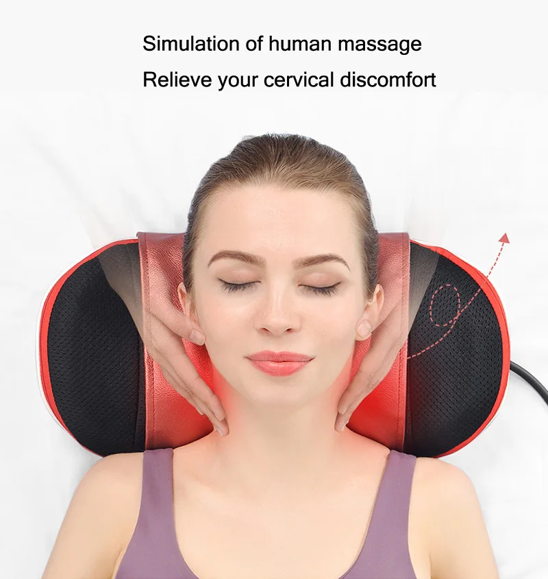 

Neck Massage Pillow Neck and Waist Massager Cervical Spine Shiatsu Massage Cushion Heating and Relaxing Back Massager Electric