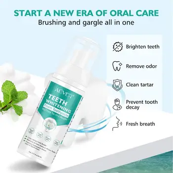 

Teeth Whitening Mousse Long Lasting Fresh Breath Removal Foam Brighten Oral Plaque Toothpaste Surface Teeth Tartar Health