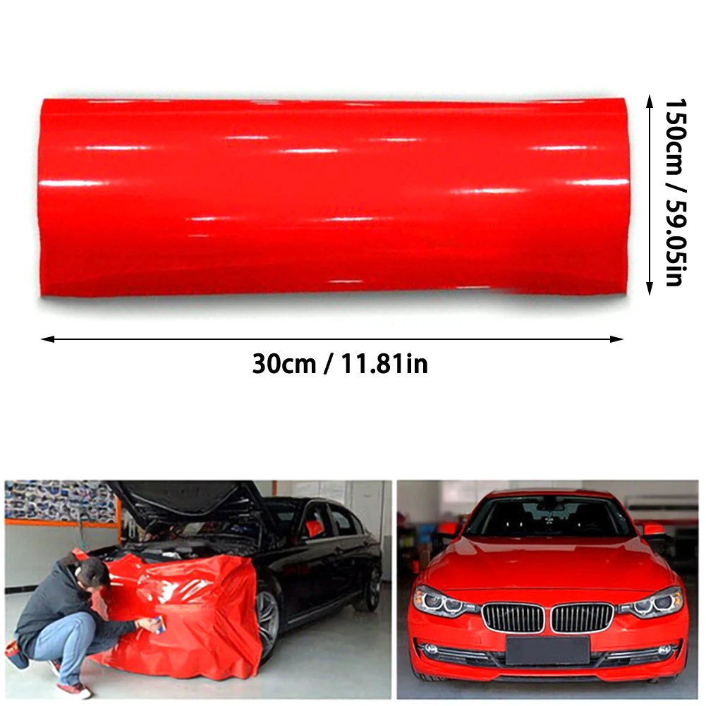 1Roll Super Gloss Red Vinyl Film Car Wraps Auto Glossy Red Foil Car Wrap Film Vehicle Sticker 30 X 152cm cute car decals