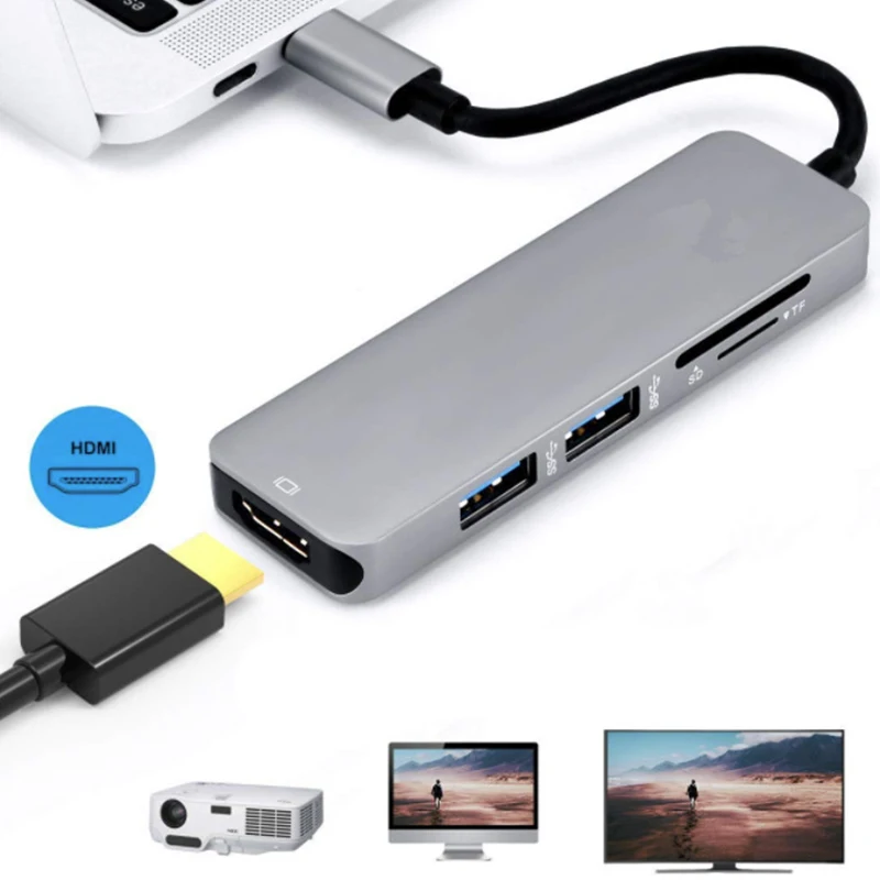 Type-c док-станция USB3.0 конвертер 4k MacBook к HDMI концентратор кард-ридер