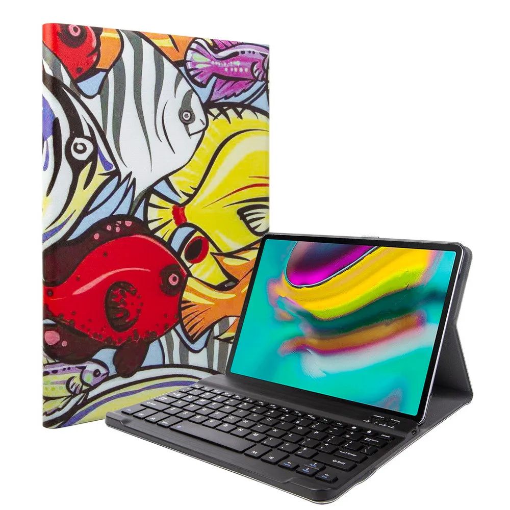 

Tablet Case Sams ung Gal axy Tab S5e 10.5 2019 T720 T725 Bluetooth Keyboard With Printing Cover Tablet Pad Covering Cases-L829