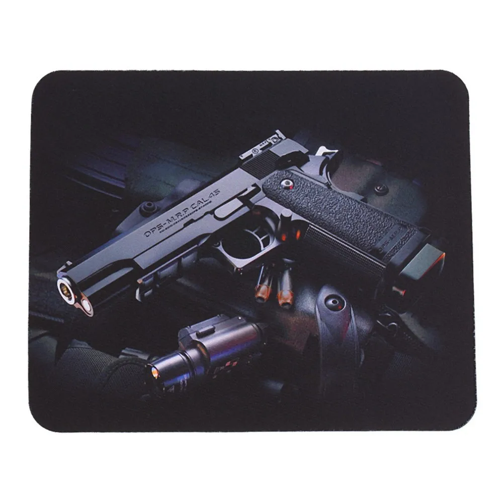 Gun Picture Anti-Slip Lap PC Mice Pad Mat Mousepad For Optical Laser Mouse Wholesale