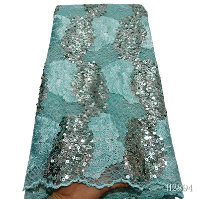 light blue lace Африканский кружевной тюль с пайетками парча жаккардовая ткань африканская вышивка corala французское кружево с блестками ткань A2894 - Цвет: light blue lace
