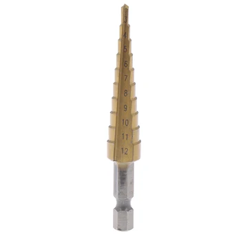 

High Quality 3-12mm Coated Stepped Drill Bits Hex Handle Drill Bit Metal Drilling Power Tool
