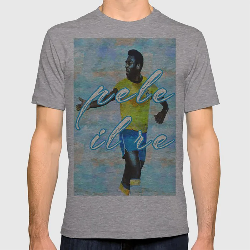 Pele il re футболка Футбол Король игрок знаменитая звезда blu желтый Пеле