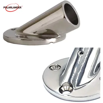 

100% New Pipe Round Tube Base For Yachts Stainless Steel 1Pc Marine Boat 30 Degree Round Base Hand Rail Fittings Tube For Yachts
