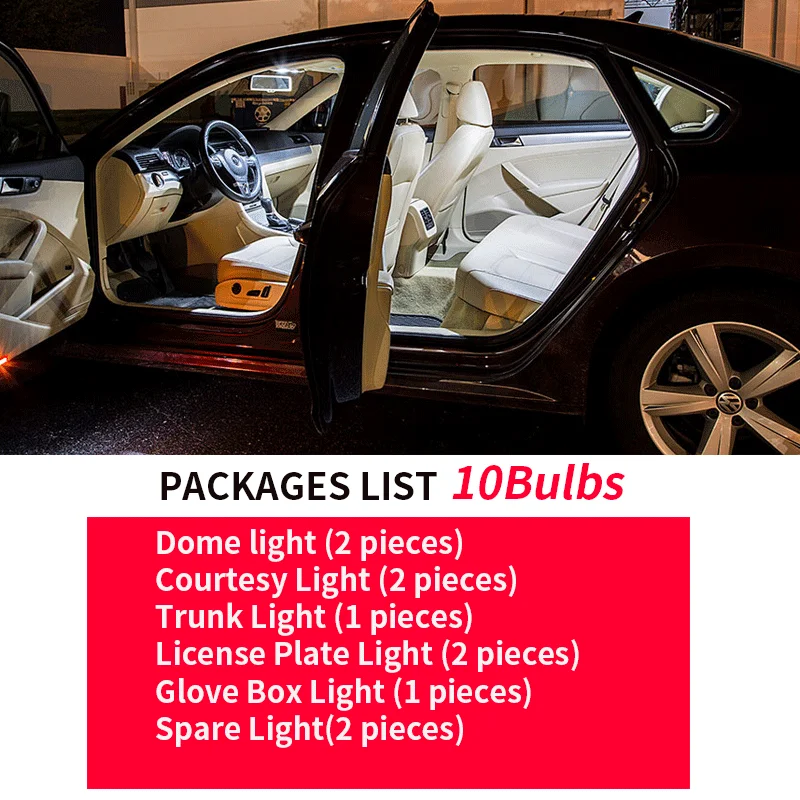 10x Canbus Error Free светодиодный внутренний светильник комплект посылка для 2009- Acura TL автомобильные аксессуары Карта Купол Магистральные лицензии светильник